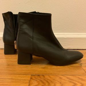 Zara black leather ankle boots